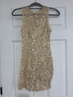 Peppermayo Gold Sequin Mini Dress